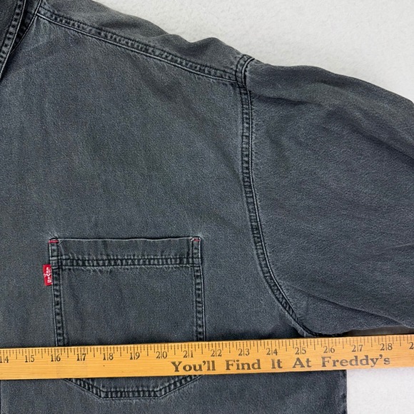 VTG Levi's Denim Shirt Jacket Mens XXL Black Cotton Jeans Long Sleeve 90s Y2K - Picture 6 of 8